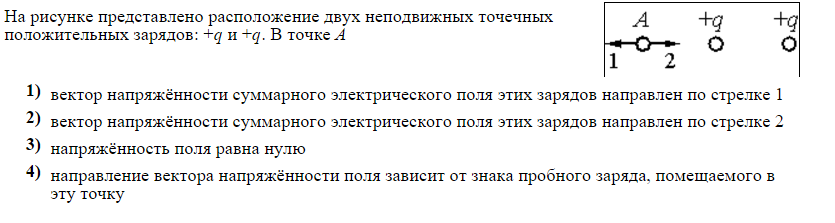 На рисунке изображено расположение двух неподвижных точечных зарядов 2q и q